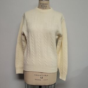 Jantzen Vintage Cream Cable Knit Sweater